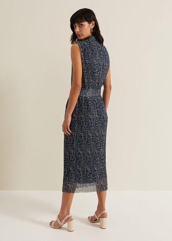 Phase Eight Adia Dress Navy Canada | IVLDGY-805